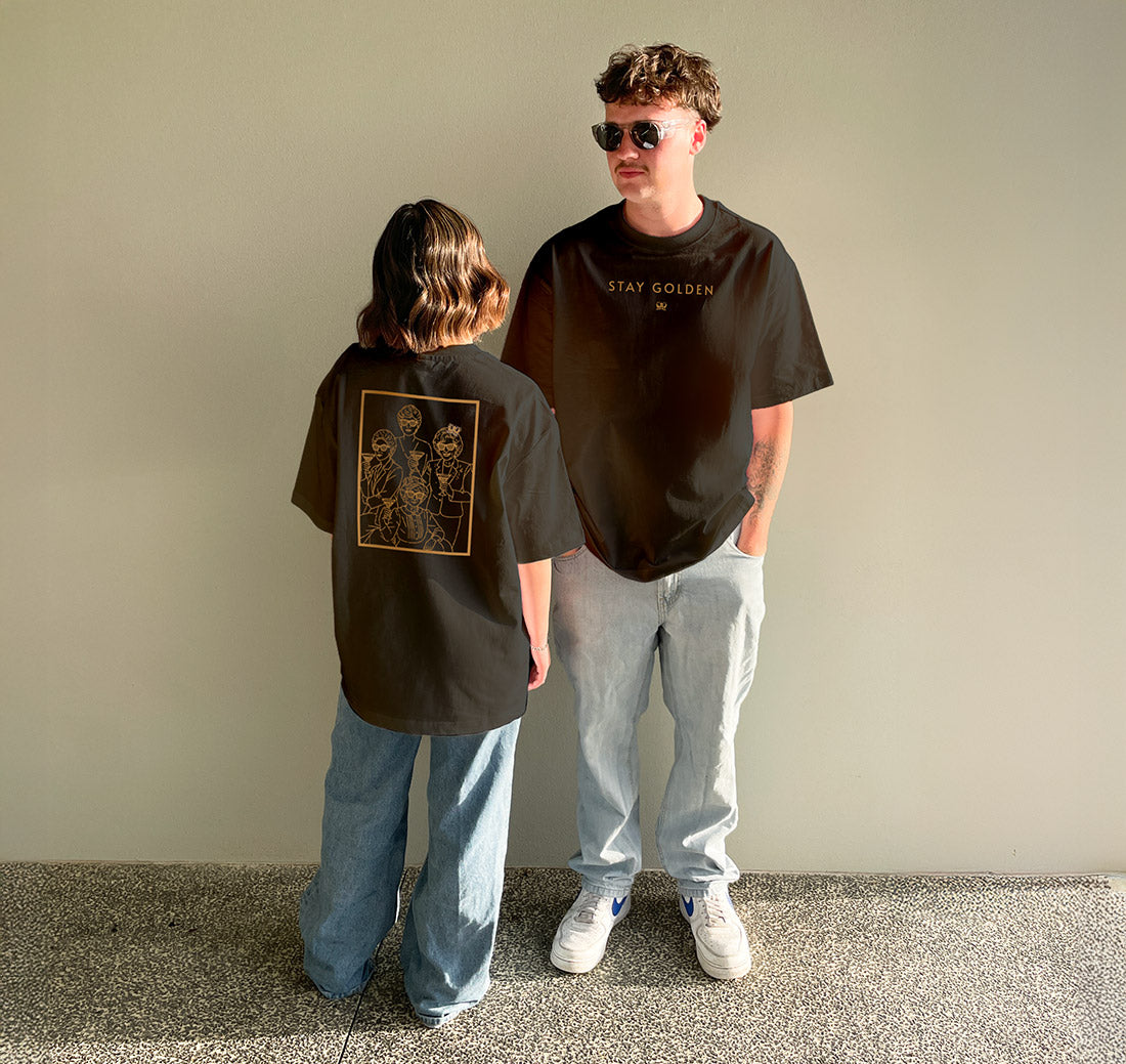 NEW Midas Stay Golden Loose Drop Shoulder T-Shirt