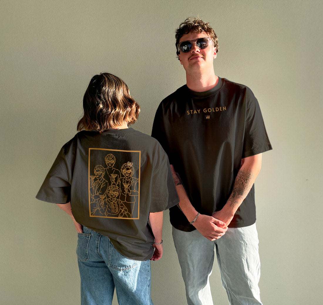 NEW Midas Stay Golden Loose Drop Shoulder T-Shirt