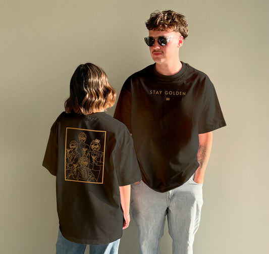 NEW Midas Stay Golden Loose Drop Shoulder T-Shirt